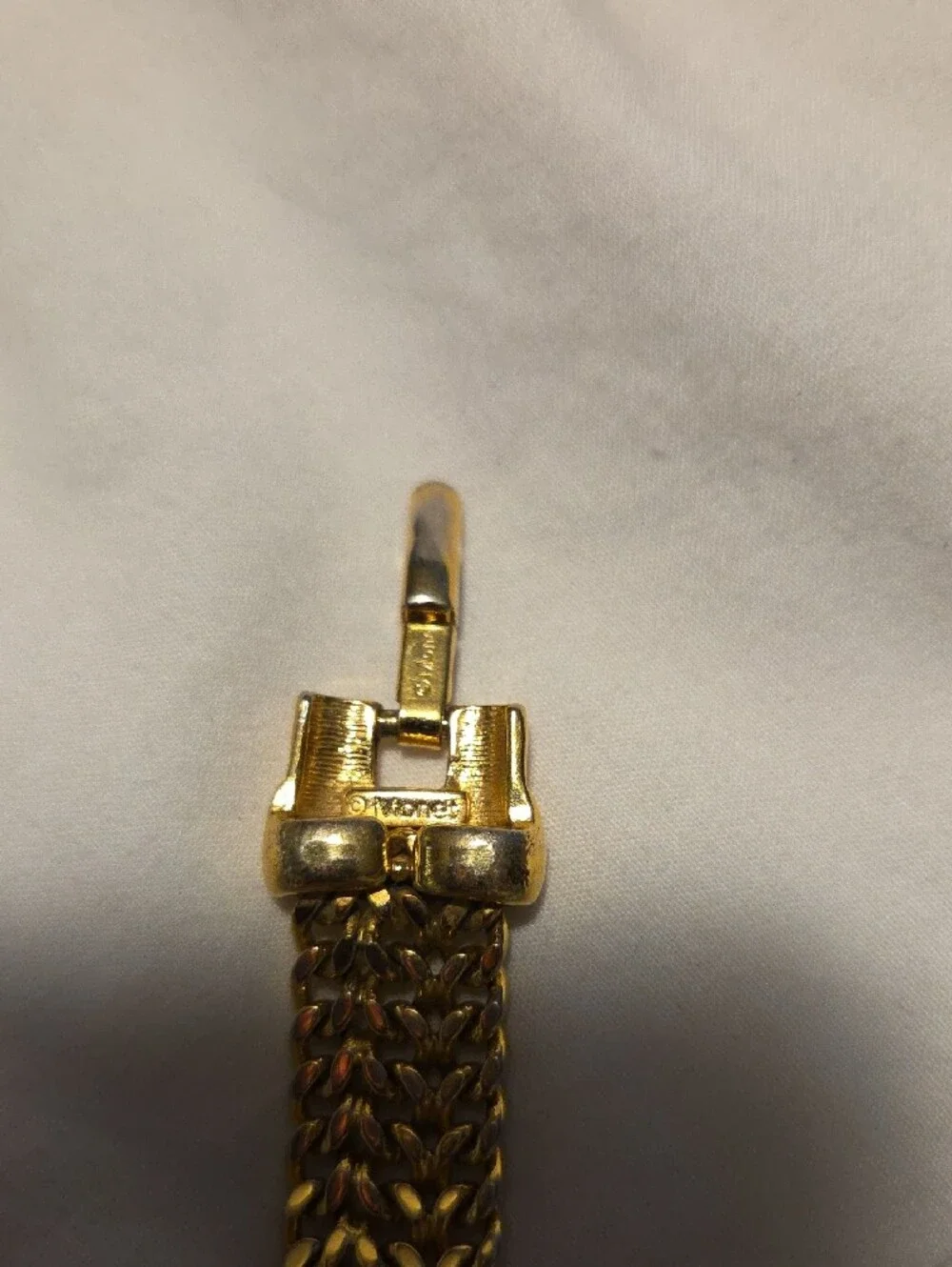 Vintage Monet Gold Toned Multi-Row Mesh Bracelet - Picture 6 of 6